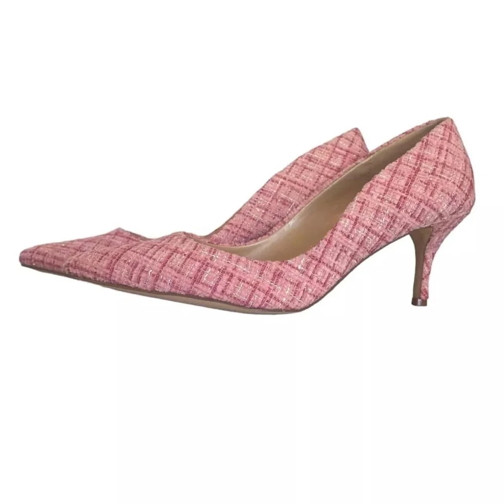 Charles David Pink Tweed Heels - Picture 2 of 11